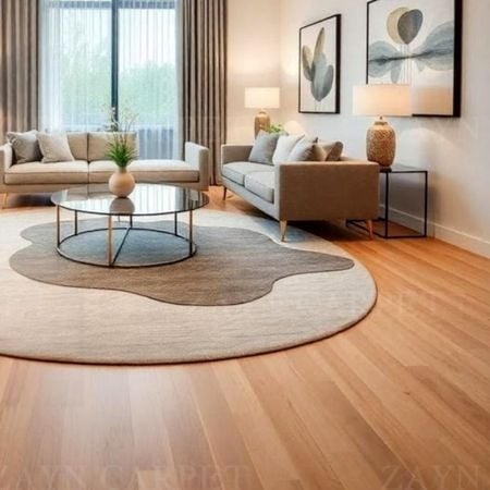 Handcrafted Neutral Abstract Minimalist Living Room Rug